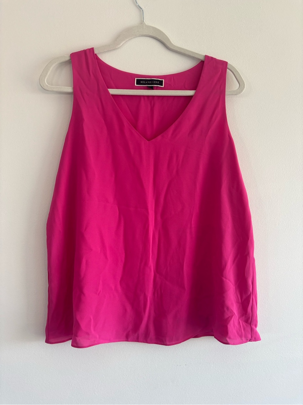 Melanie Lyne- Fuchsia V-Neck Sleeveless Women's Top